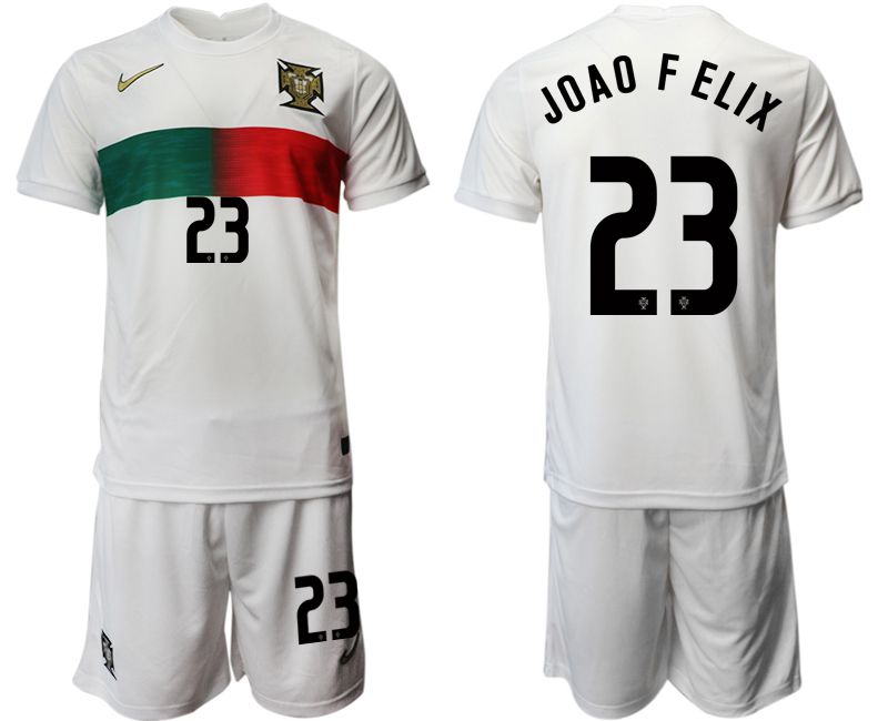 Men 2022 World Cup National Team Portugal away white 23 Soccer Jersey